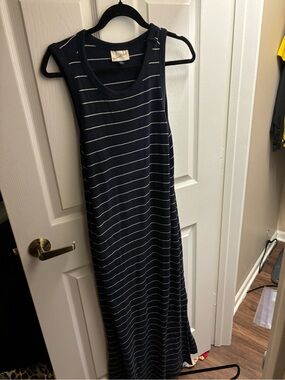 Universal Thread Navy and White Striped Sleeveless Maxi Dress